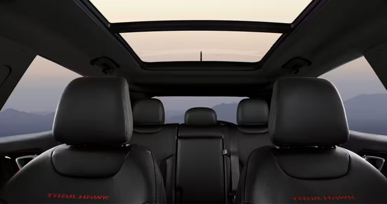 Inside of 2025 Jeep Compass near Salamanca, NY